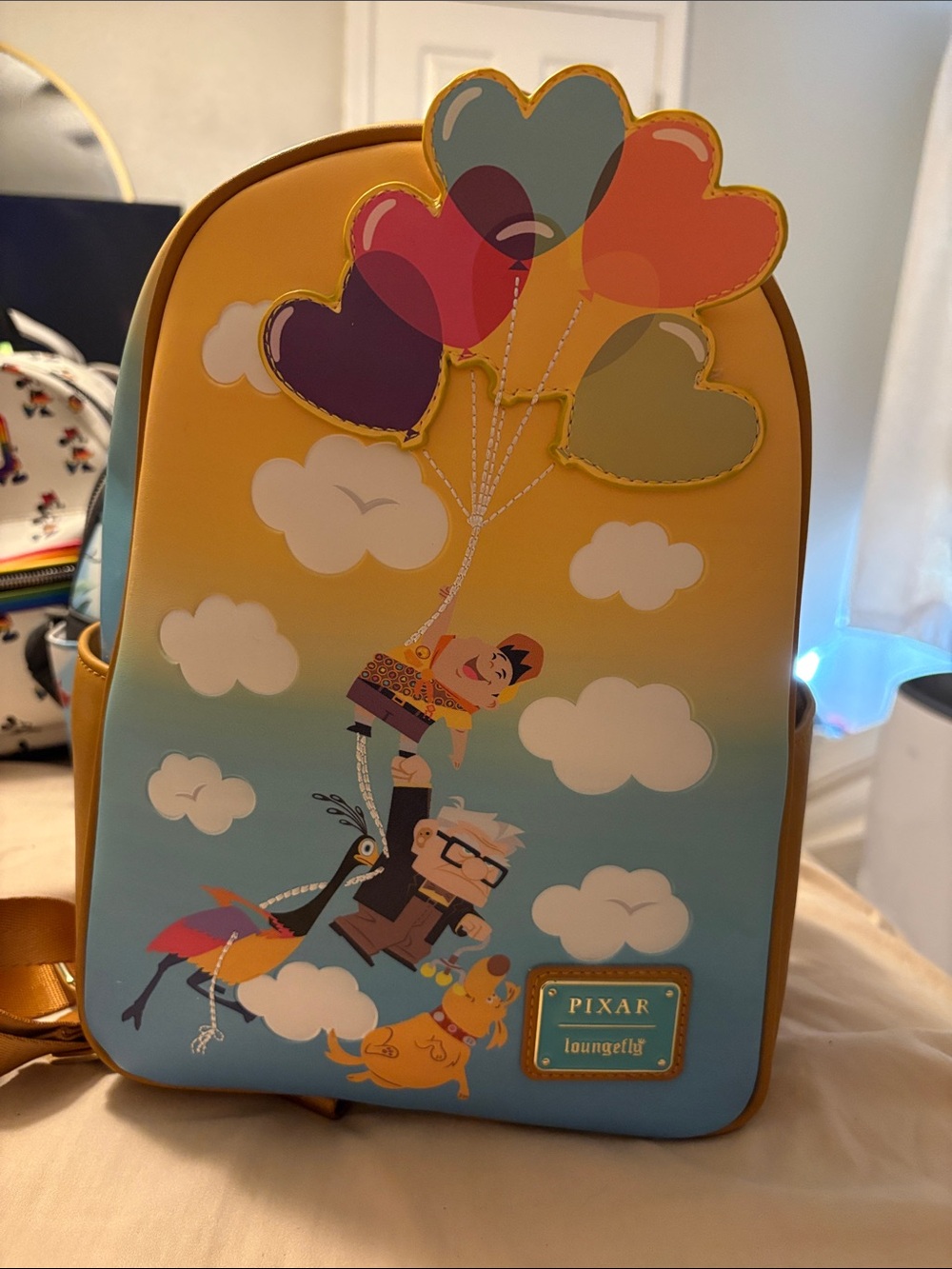 Loungefly Kids Yellow & Blue Pixar 'Up' Mini Backpack with Heart Balloons